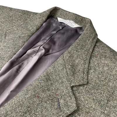 Lands' End мужской 100% шерсти твид 2 кнопки блейзер бежевый • США • 44S - Изображение 1 из 4