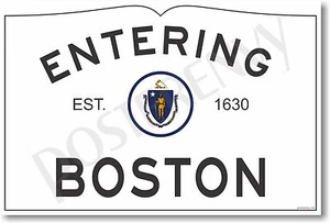 PÓSTER Entrando en Boston - NUEVO World Travel Cities Massachusetts - Imagen 1 de 1