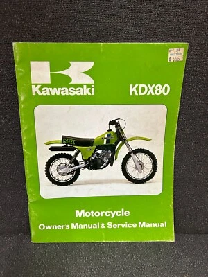 KAWASAKI KDX80 Manual del propietario y servicio 1981 KDX 80 99920-1086-03 AHRMA VMX 80cc Foto 1 de 4
