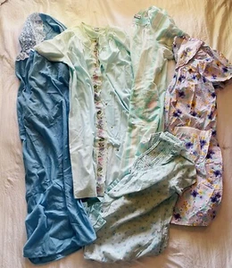 Vintage LOT Of 1960s-70s Soft Silk Lace Lingerie Vanity Fair Floral Blue Nighty - Picture 1 of 10