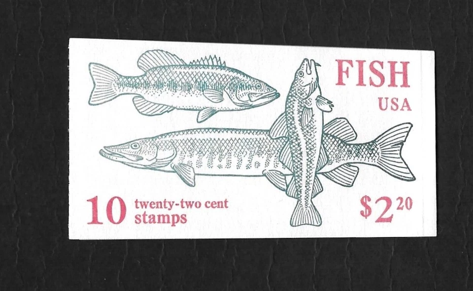 #2209 A = FISH USA ten 22 cents MINT never used MNH = stamp booklet - INV#1 - Image 1 of 1