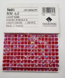Factory Pack Swarovski Crystal Light Siam AB 6mm Faceted Cube 5601 Beads - Picture 1 of 4