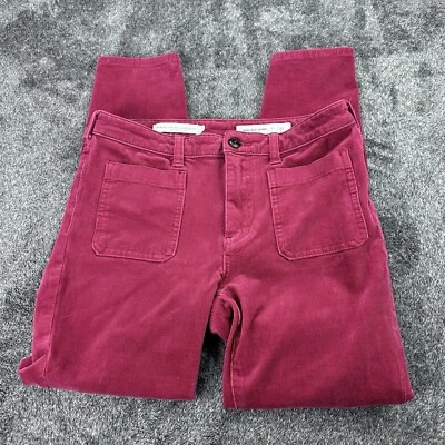 Pantalones ajustados de tiro alto Pilcro Anthropologie para mujer 29 pana Barbie rosa Y2K Foto 1 de 4