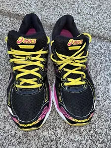 ASICS scarpe da corsa donna GT-2000 2 nero rosa maglia gialla T3P8N taglia US 8,5 - Foto 1 di 10