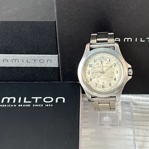¡Batería nueva! *Exc+5 [Video] Hamilton Caqui H644510 Esfera Champagne Qz de Japón - Imagen 1 de 18