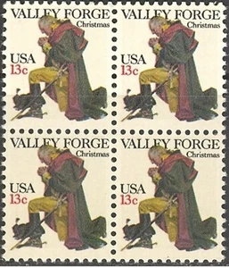 US #1729 Washington at Valley Forge, 13c block (4 stamps) MNH 1977 - Picture 1 of 1