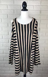 Tunique épaules froides rayées marron et noir ZENERGY by CHICOS taille 2 neuve avec étiquette 89€ L 12 - Photo 1/10