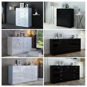 4-9 Chest of Drawers Tallboy Dresser Table Storage Bedroom Cabinet White/Black - Picture 1 of 89