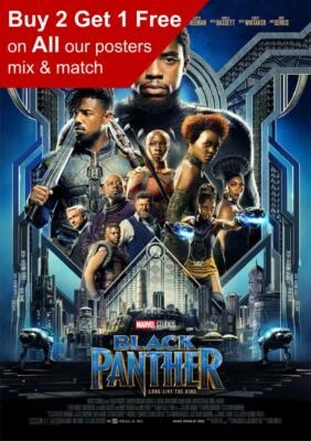 Marvel Black Panther Movie Poster A5 A4 A3 A2 A1 - image 1 of 3