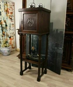*Sammlerstück* wunderschöne Jugendstil Säule Schrank Eiche massiv gebeizt 1915 - Bild 1 von 8