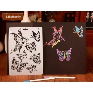 Schmetterling Schmetterlinge Farbspray Basteln Kunststoff Schablone Wiederverwendbar Mylar Schablonen - Bild 1 von 1