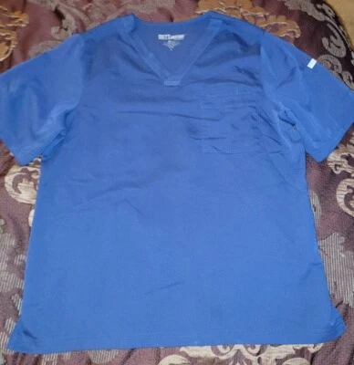 Blusa Médica Sólida Grey Anatomy Clásica Para Hombre 3 Bolsillos Cuello Azul Marino Mediana 0103 Foto 1 de 3