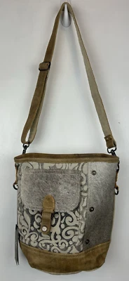Bolso Myra Estilo Occidental Cartera Cuero Oculto Lona Bolsillo Frontal Solapa S-1125 Nuevo con Etiquetas Foto 1 de 4