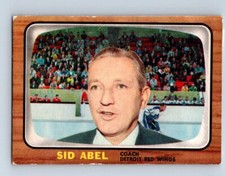 VINTAGE HOCKEY CARD TOPPS 1966 DETROIT RED WINGS COACH SID ABEL   NO32