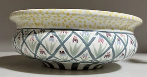MacKenzie Childs Large Serving Bowl 12.5" Bearded Iris Taylor Ceramic - Picture 1 of 7