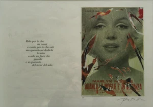 MIMMO ROTELLA, Quando la moglie è in vacanza (Marilyn), 50x70 cm, Alda Merini - Foto 1 di 1