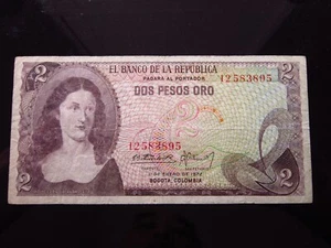 Kolumbien 2 Pesos 1972 3895h90 P413 Bank der Republik Geld - Bild 1 von 2