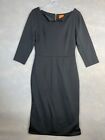 Mary Crafts Womens Dress Size 8 Black Gold Back Zipper 3/4 Sleeve Long Form Fit