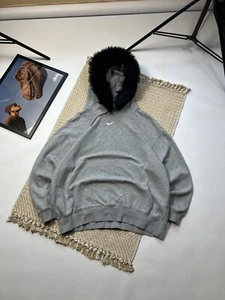 Nike Centre Swoosh If Six Was Nine LGB Style Vintage Y2K Fur Zip Hoodie - Bild 1 von 8