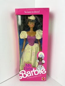Vintage My First Barbie Doll African American Mattel 1989 #9943 NIB NRFB - Picture 1 of 20