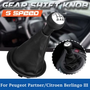 1Pc 5 Speed Gear Shift Knob Gaiter PU Leather For Citroen Berlingo III 2008-2018 - Foto 1 di 8