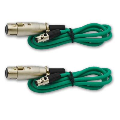 2,Mini XLR Female plug to Normal XLR 3-Pin Audio Microphone Shielded Cable Cord  - Image 1 of 4
