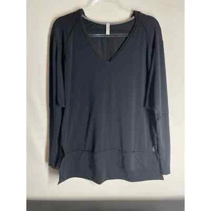 Free People Movement Black V-neck Oversized Hoodie Size Small  - Picture 1 of 7