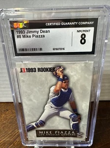 MIKE PIAZZA Rookie Cgc Graded 8 1993 Jimmy Dean Rookies #8 Dodgers Mets RC - Picture 1 of 4
