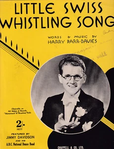 LITTLE SWISS WHISTLING SONG Harry Parr-Davies SHEET MUSIC SirH70 - Picture 1 of 1