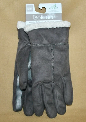 Guantes ISOTONER Eco Comfort Forrados de Vellón Mujer Talla S/M Gris Pantalla Táctil Utilizables Foto 1 de 4