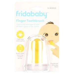Cepillo de dientes de dedo Frida Baby SmileFrida para cuidado dental de bebé a bebé, amarillo - Imagen 1 de 4