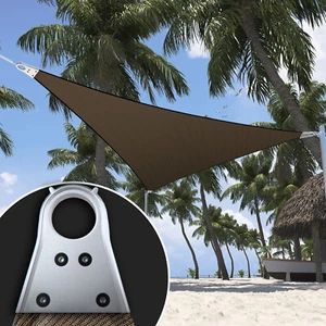 ColourTree Custom Size Brown Sun Shade Sail with Super Ring Right Triangle Large - Picture 1 of 11