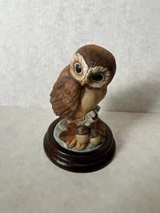 Vintage Andrea by Sadek Owl on Branch Porcelain Ceramic Figurine #6350 - Picture 1 of 15