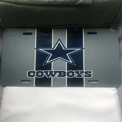 Dallas Cowboys Fútbol Gris/Plateado+ Azul Estrella Fútbol Coche Placa  Foto 1 de 3