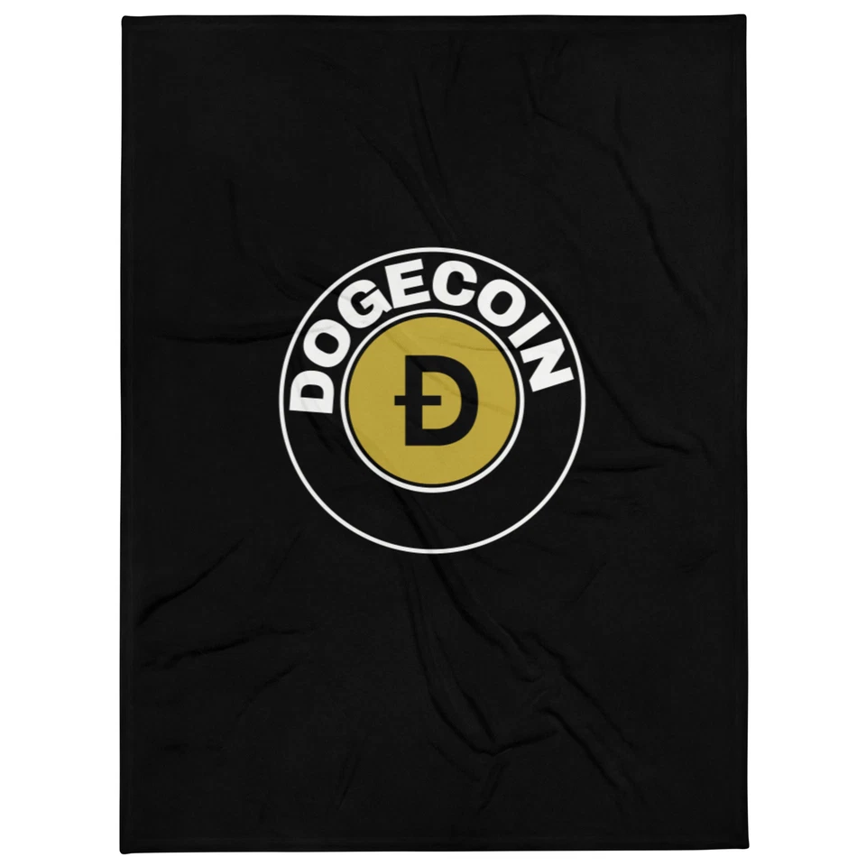Dogecoin Blanket symbol Doge Throw Blanket - Image 1 of 1