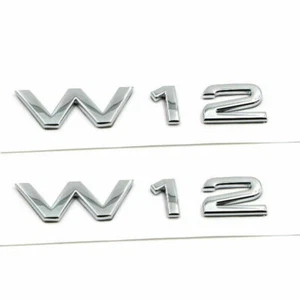 2x W12 Logo Emblem Schriftzug für A8L Quattro W12 Chrom 3D Neu - Bild 1 von 3