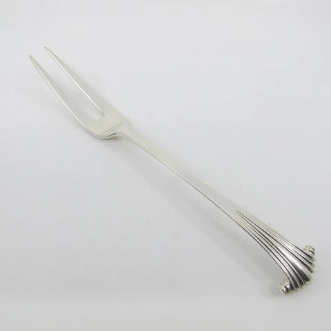 ARTHUR STONE Onslow / Georgian Scroll Sterling Silver Serving Fork 9 1/4" NoMono Cover