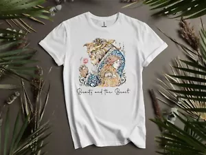 Vintage Disney Beauty & The Beast T-shirt T shirt Men Women Unisex Tshirt K820 - Picture 1 of 6