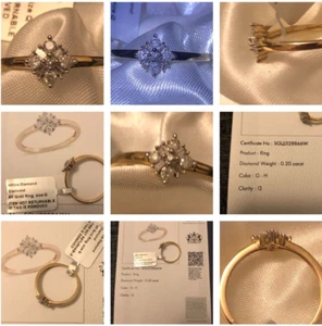 9CT 9K Yellow Gold SGL Certified Diamond (I3/G-H) Cluster Ring Size Q NEW - Picture 1 of 1