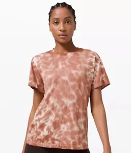 Camicia Lululemon All Yours maglietta in ruggine tie dye manica corta taglia 8 media donna - Foto 1 di 7