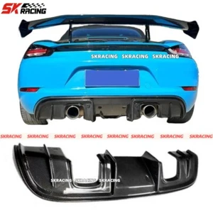 Carbon Fiber Rear Lip Bumper Diffuser Bodykit For Porsche 718 982 Boxster Cayman - Foto 1 di 13