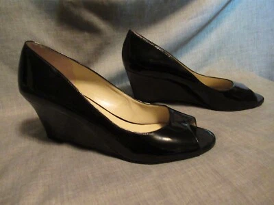 Bomba de cuña de canise NINE WEST negra - talla 8M Foto 1 de 4