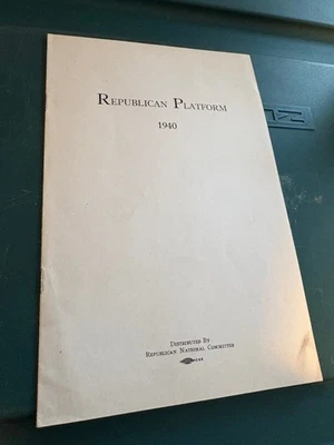 Folleto de 12 páginas de la Plataforma Republicana 1940 - Imagen 1 de 3