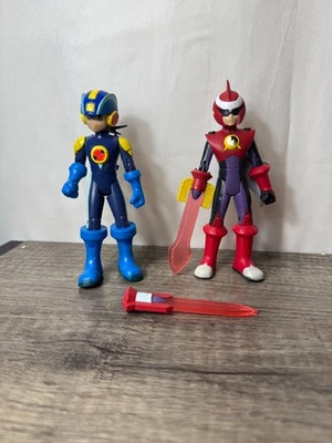 Lote de 2 figuras de acción Mattel Capcom MegaMan NT Warrior Cross Fusion ProtoMan 6" Foto 1 de 4