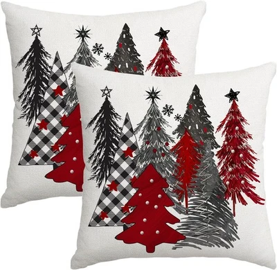 Capas de travesseiro de Natal Artmag 18x18 polegadas conjunto de 2 18 x 18 (pacote com 2), branco  - Imagem 1 de 4