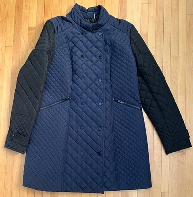 Черная заклепка женщин закончил двубортный куртка синий черный застежки - XL - Изображение 1 из 4