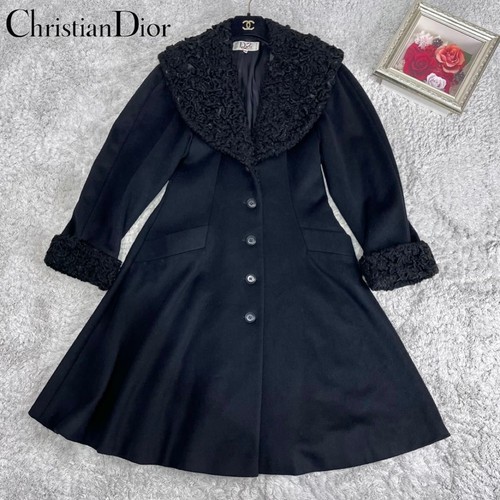 Cappotto lungo Christian Dior lana cashmere vintage linea A taglia 42 nero Made in Italy