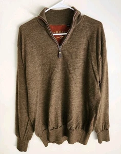 ORVIS Wool 1/4 Zip Pullover Sweatshirt Men's Large Brown 1599 - Picture 1 of 6