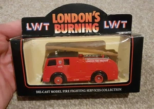 Lledo Diecast Model - LWT London's Burning Series - Red Dennis Fire Engine - Picture 1 of 9