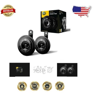 Ultra-Reliable Black 113 dB Disc Horn Kit for Vehicle Safety - Compact Size - Foto 1 di 7